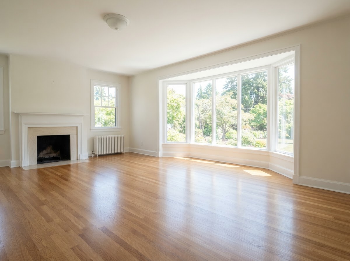 Clean empty living room after an estate cleanout