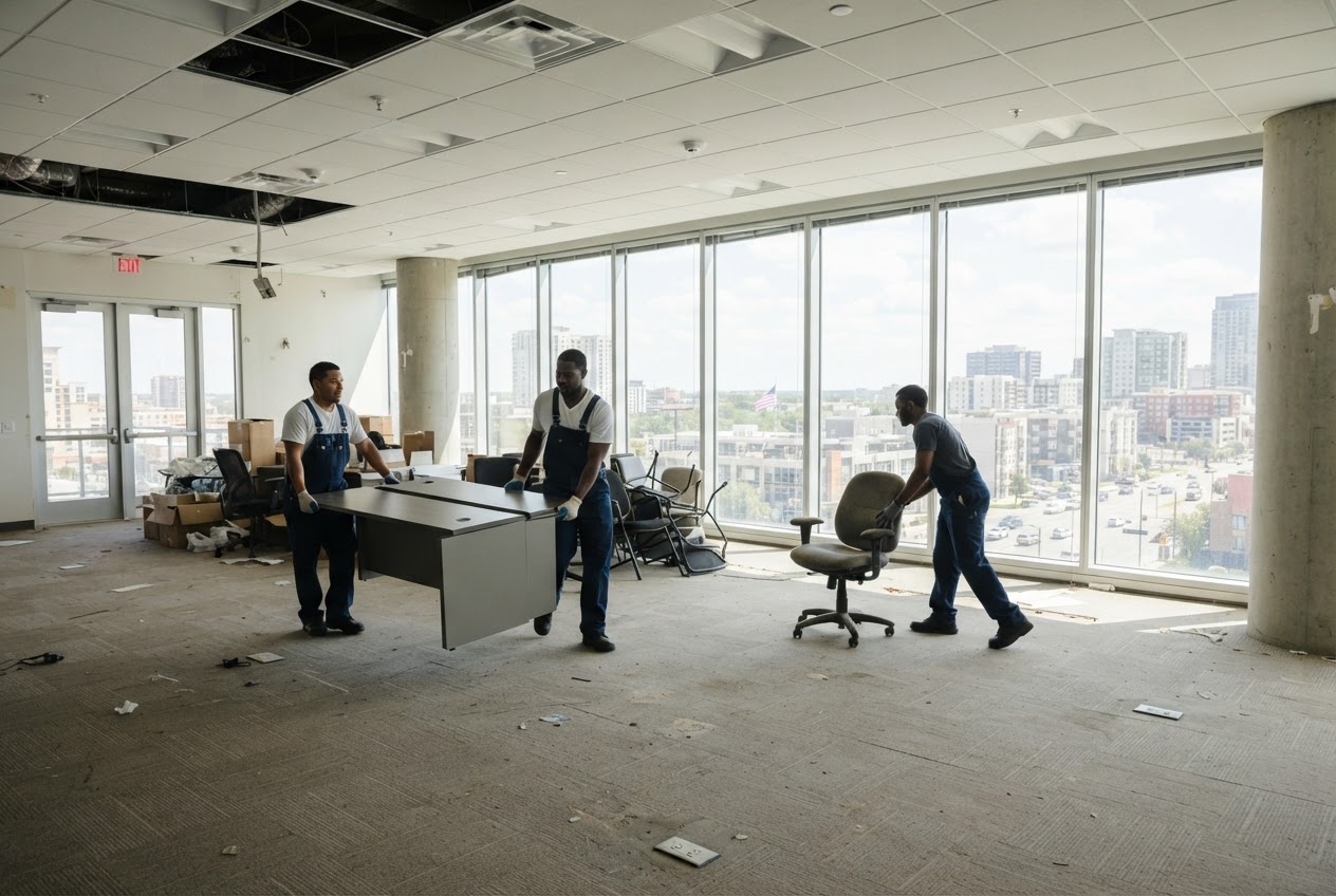 Commercial office cleanout in progress